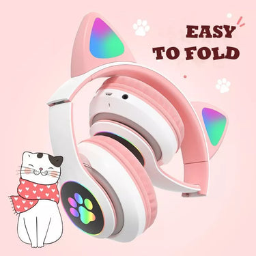 CAT EAR HEADPHONES BLUETOOTH WIRELESS HEADSETS